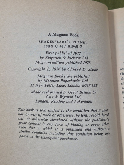 Clifford Simak Job Lot City Shakespeare's Planet So Bright the Vision Off-Planet19