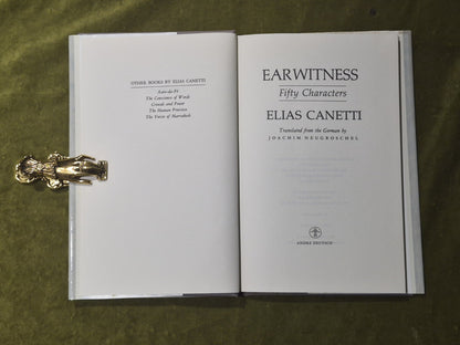 Earwitness: Fifty Characters - Elias Canetti - Andre Deutsch 1979 HB DJ4