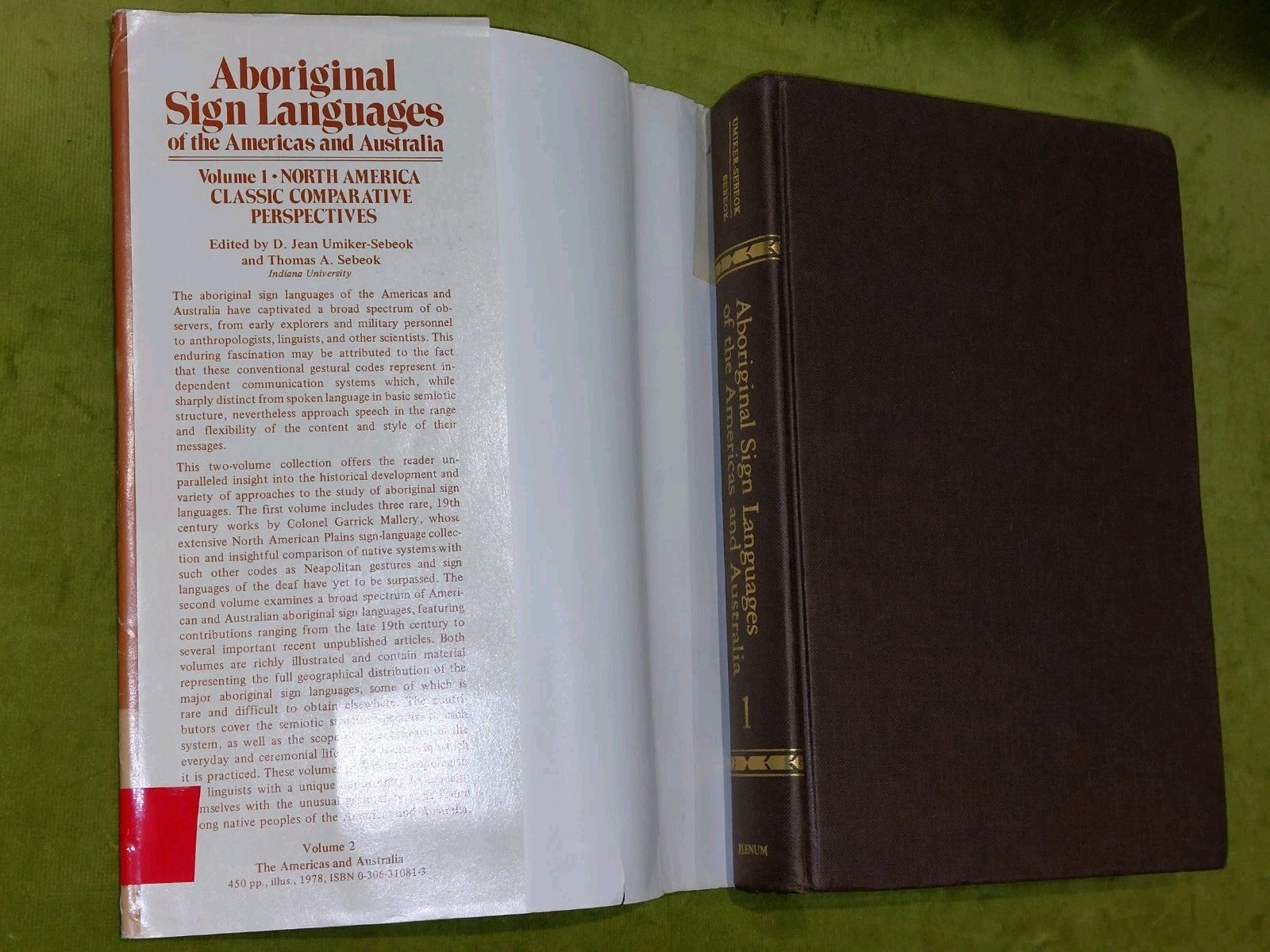 Aboriginal Sign Languages of the Americas and Australia Volumes 1 AND 2 (1978)10