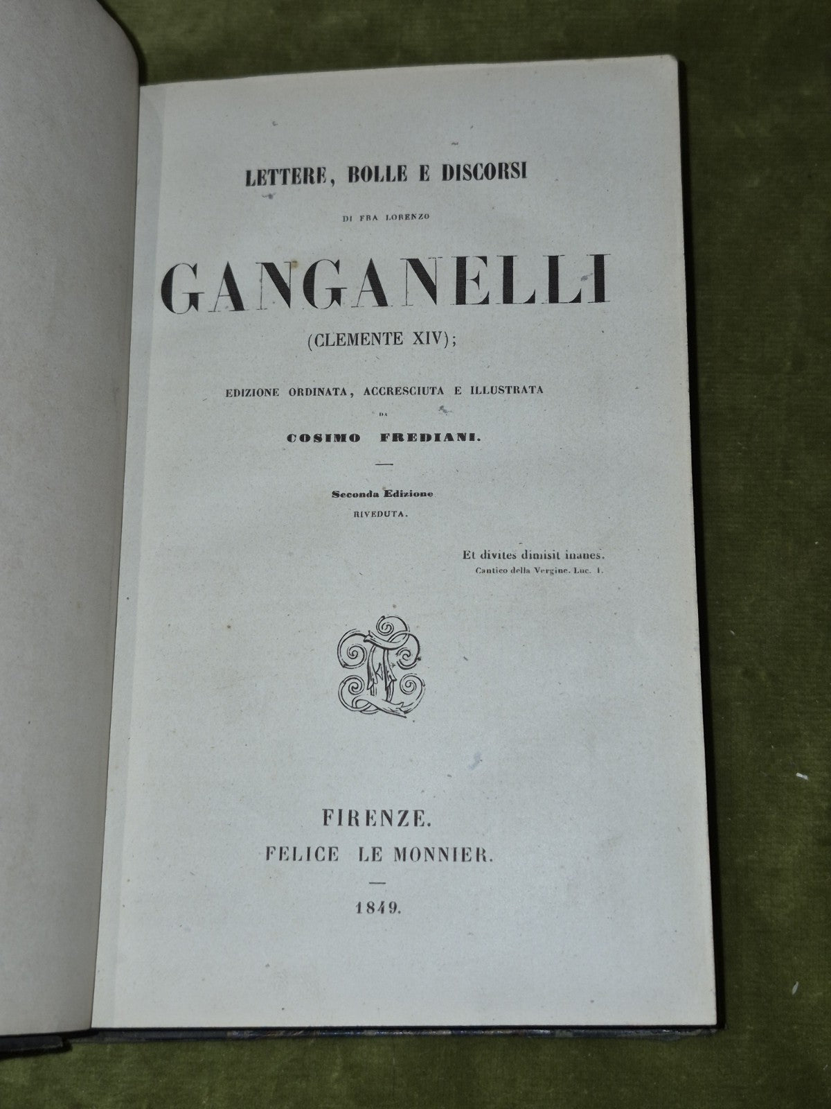 Lettre, Bolle e Discorsi di Fra Lorenzo Ganganelli (1849) Seconda Edizione5