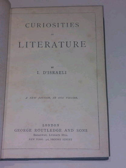 Curiosities Of Literature Books By Isaac Disraeli [George Routledge] 1/4 Leather2