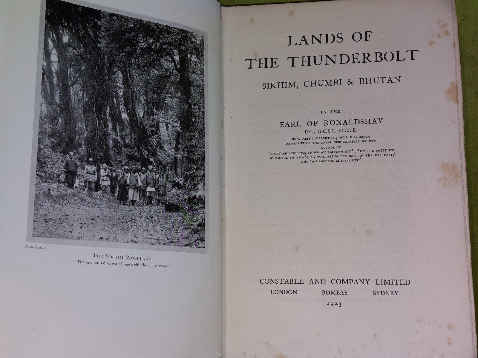 Lands of The Thunderbolt By Ronaldshay, 1st Ed. 1923 with FoldOut Map3