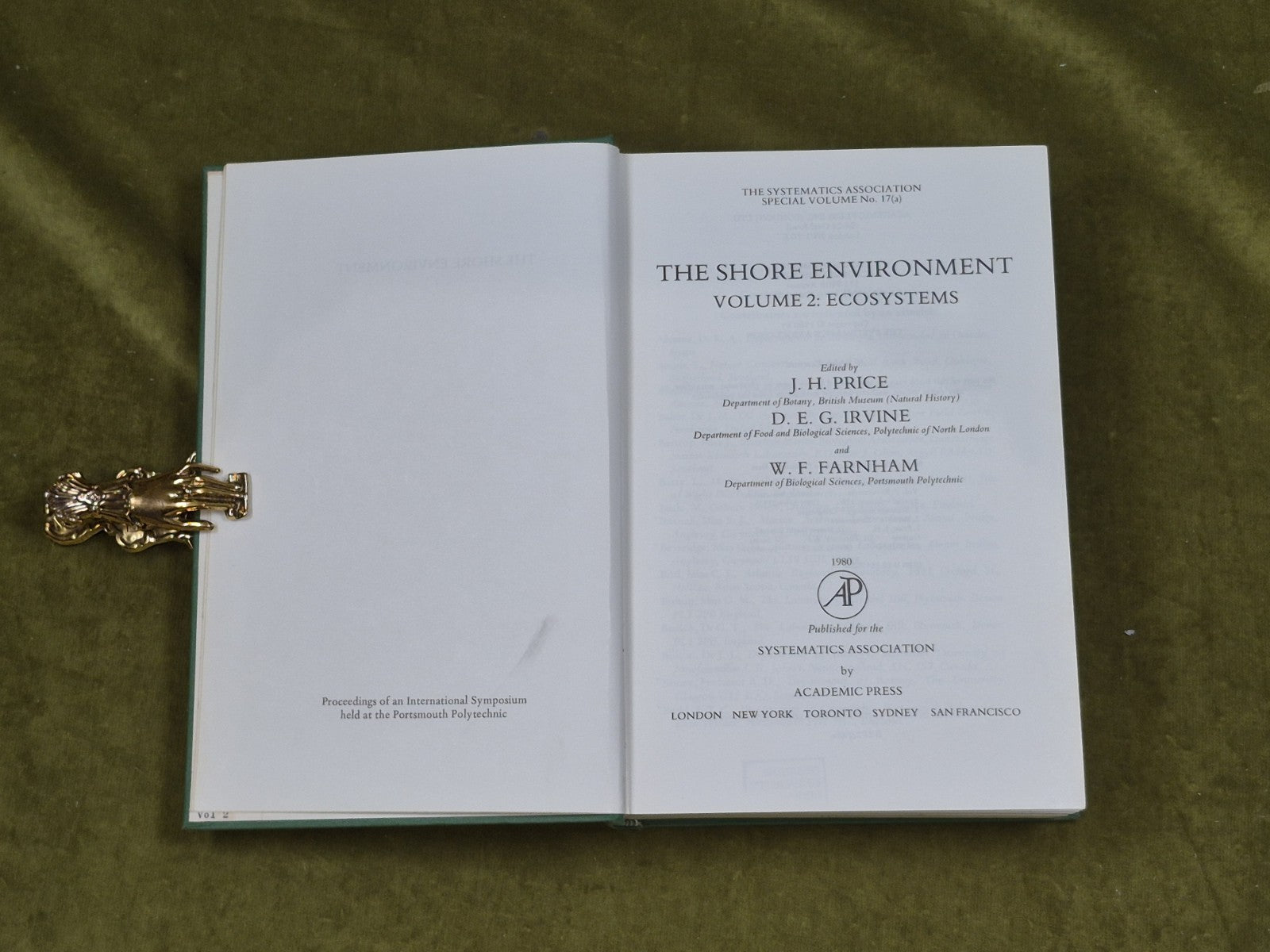 The Shore Environment Vol 2 : Ecosystems - Academic Press 19982