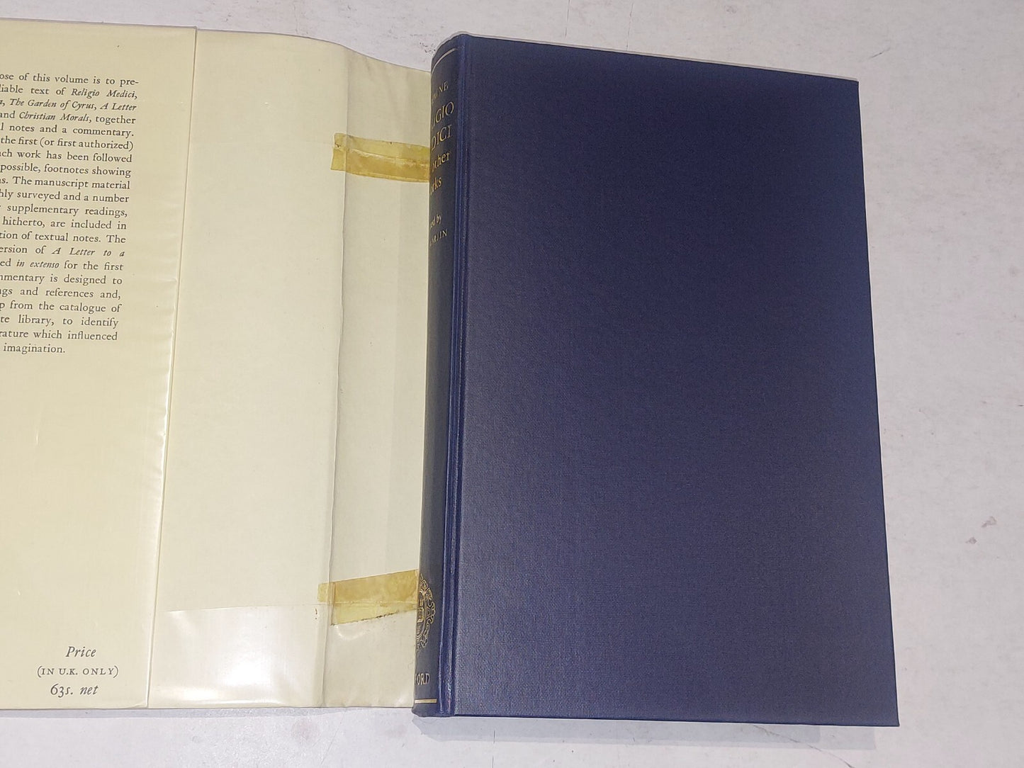 RELIGIO MEDICI AND OTHER WORKS.EDITED BY L C MARTIN - Hardback.  Good2