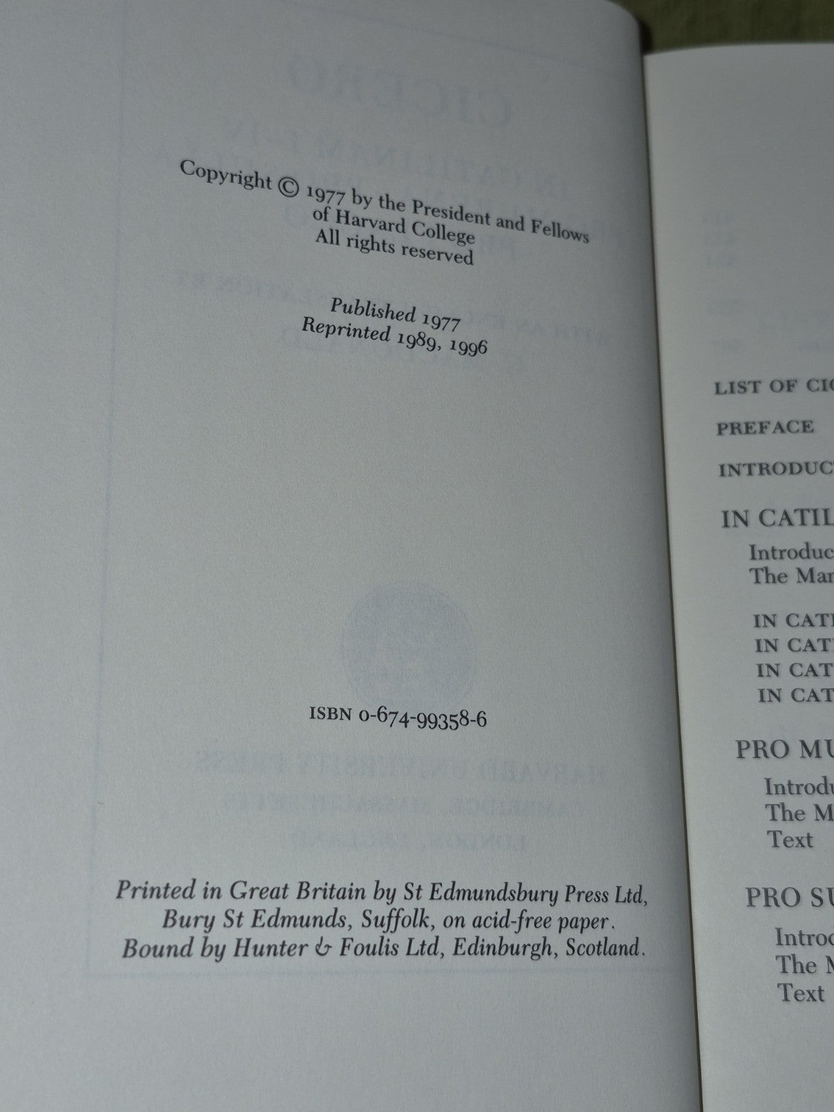 Cicero In Catilinam Murena, Sulla I-IV Trans. Macdonald (1996) Loeb Classical8