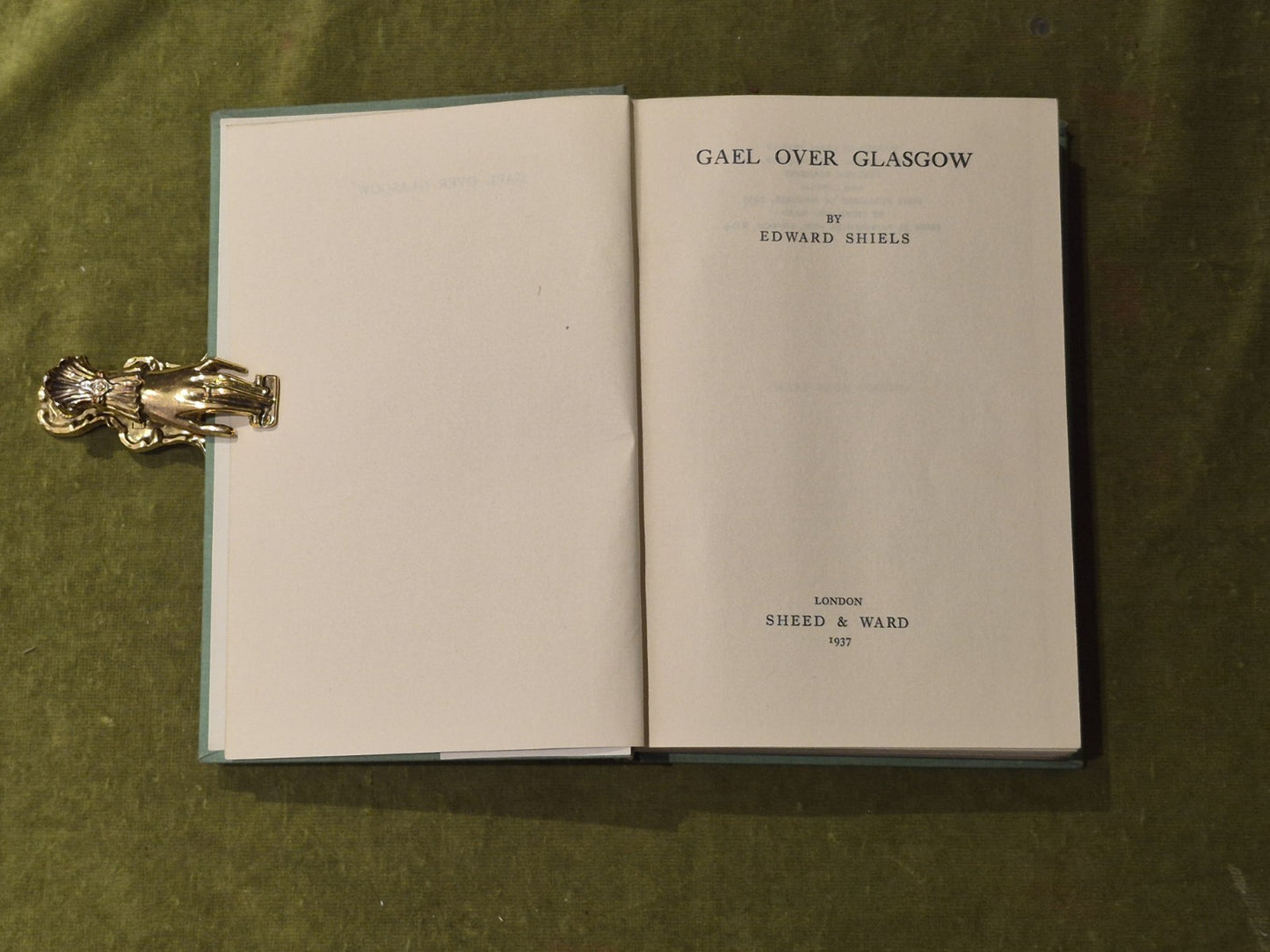 Gael Over Glasgow - Edward Sheils , Sheed & Ward 1937 1st/1st HB4