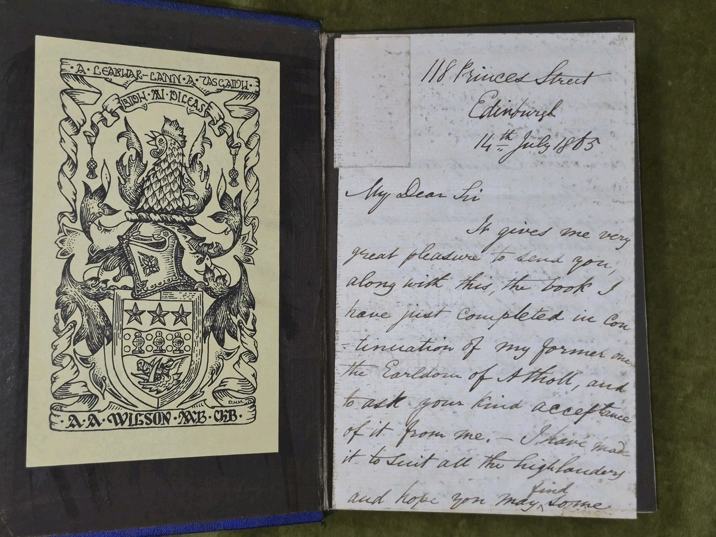 Gaels of Alban or Highlanders 1865 James A Robertson Signed Letter From Author3