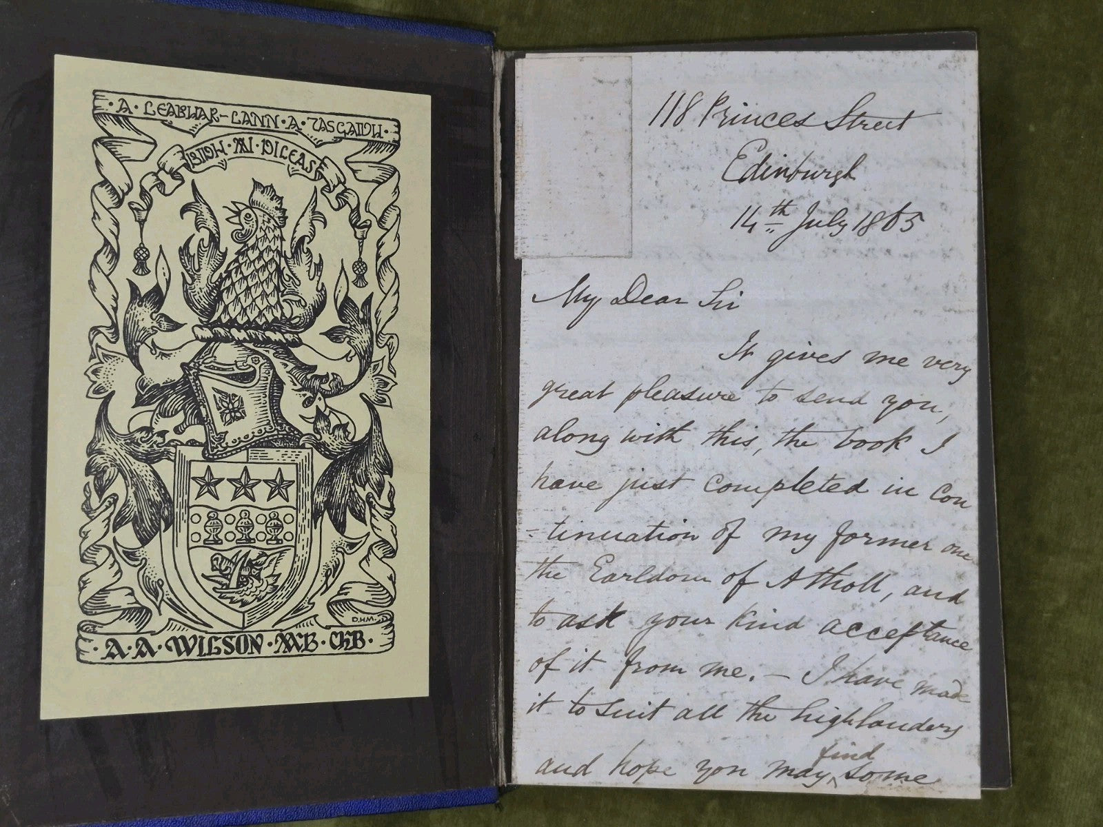 Gaels of Alban or Highlanders 1865 James A Robertson Signed Letter From Author3