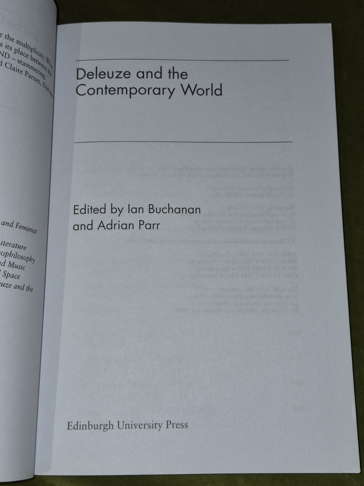 Deleuze and the Contemporary World (2006) Connections3