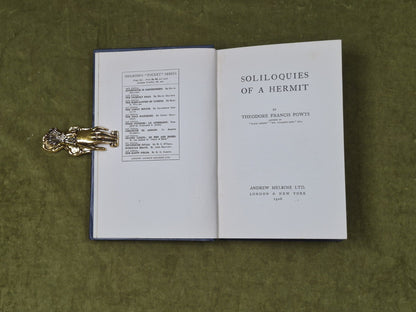 Soliloquies of a Hermit by Theodore F Powys,  Andrew Melrose 1926 HB3