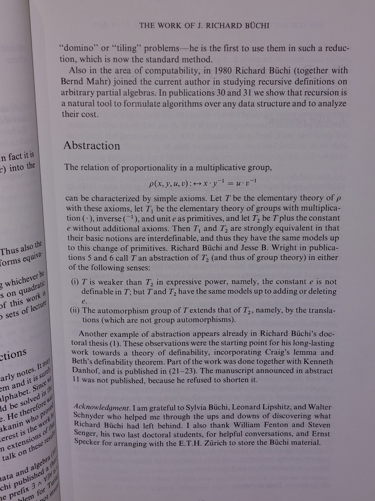 The Collected Works of J. Richard Buchi, Lane, Saunders 19905