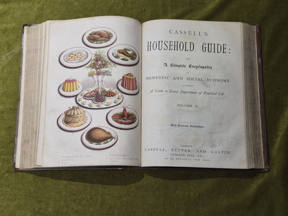 Cassell's Household Guide - 4 Volumes in 2 Half-leather early print8