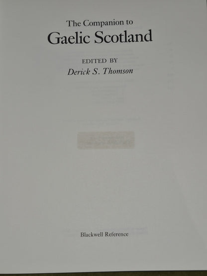 The Companion To Gaelic Scotland 1983 Derick S Thomson Scottish Arts Council4