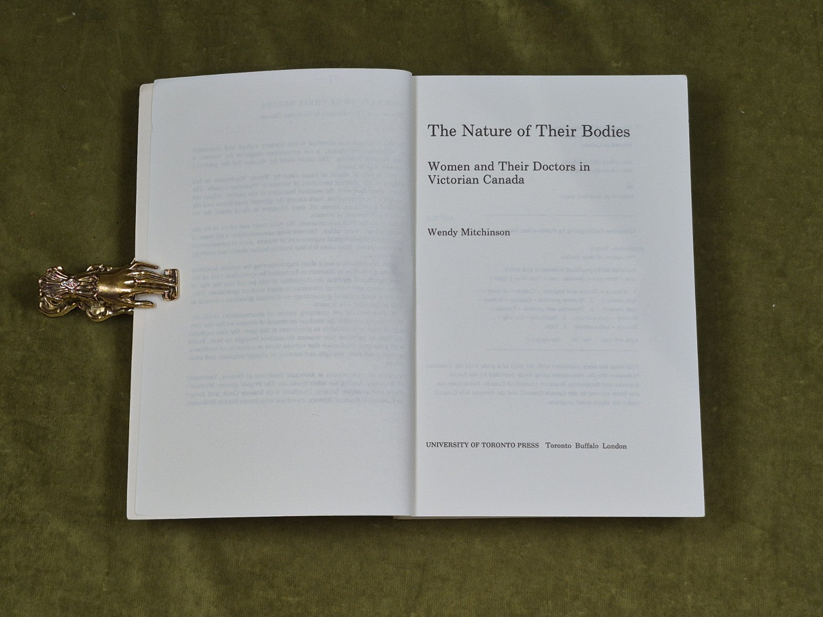 The Nature of their Bodies: Women and their Doctors in Victorian Canada | 19914