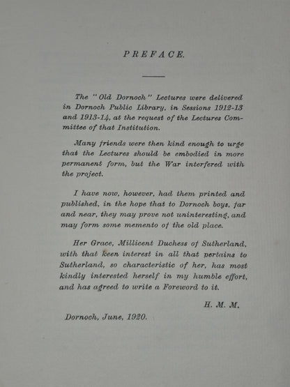 Old Dornoch its Traditions and Legends Lady Millicent Hawes 1920 Dingwall7