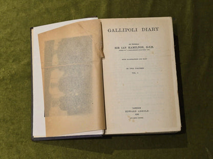 Gallipoli Diary Volumes 1 & 2 - Sir Ian Hamilton , Edward Arnold 19204