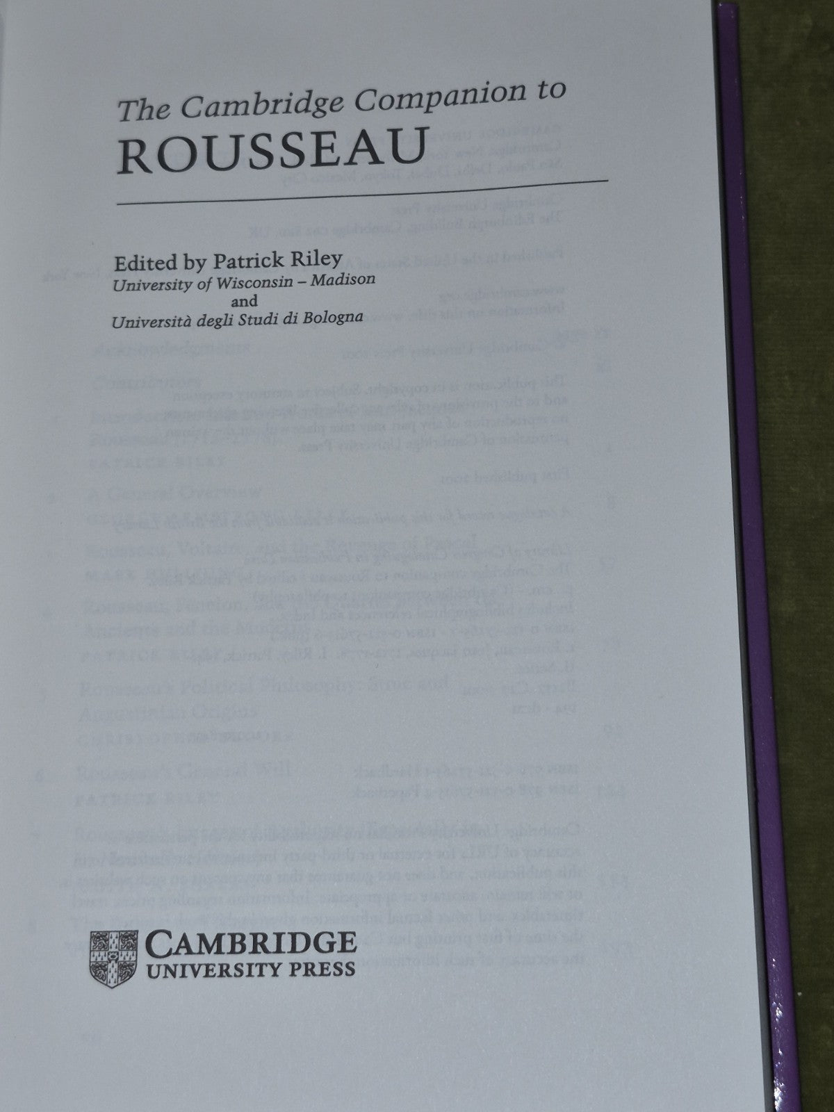 The Cambridge Companion to Rousseau (2001) Hardcover, by Riley Patrick3