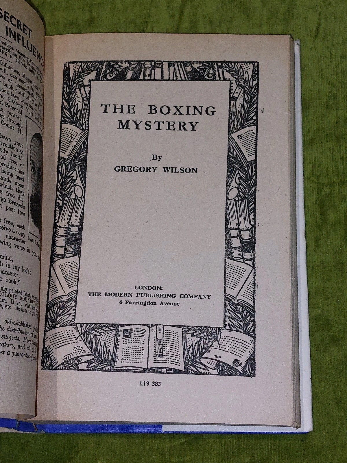 The Boxing Mystery by Gregory Wilson [Modern Publishing] HB/DJ Rare Crime Book8