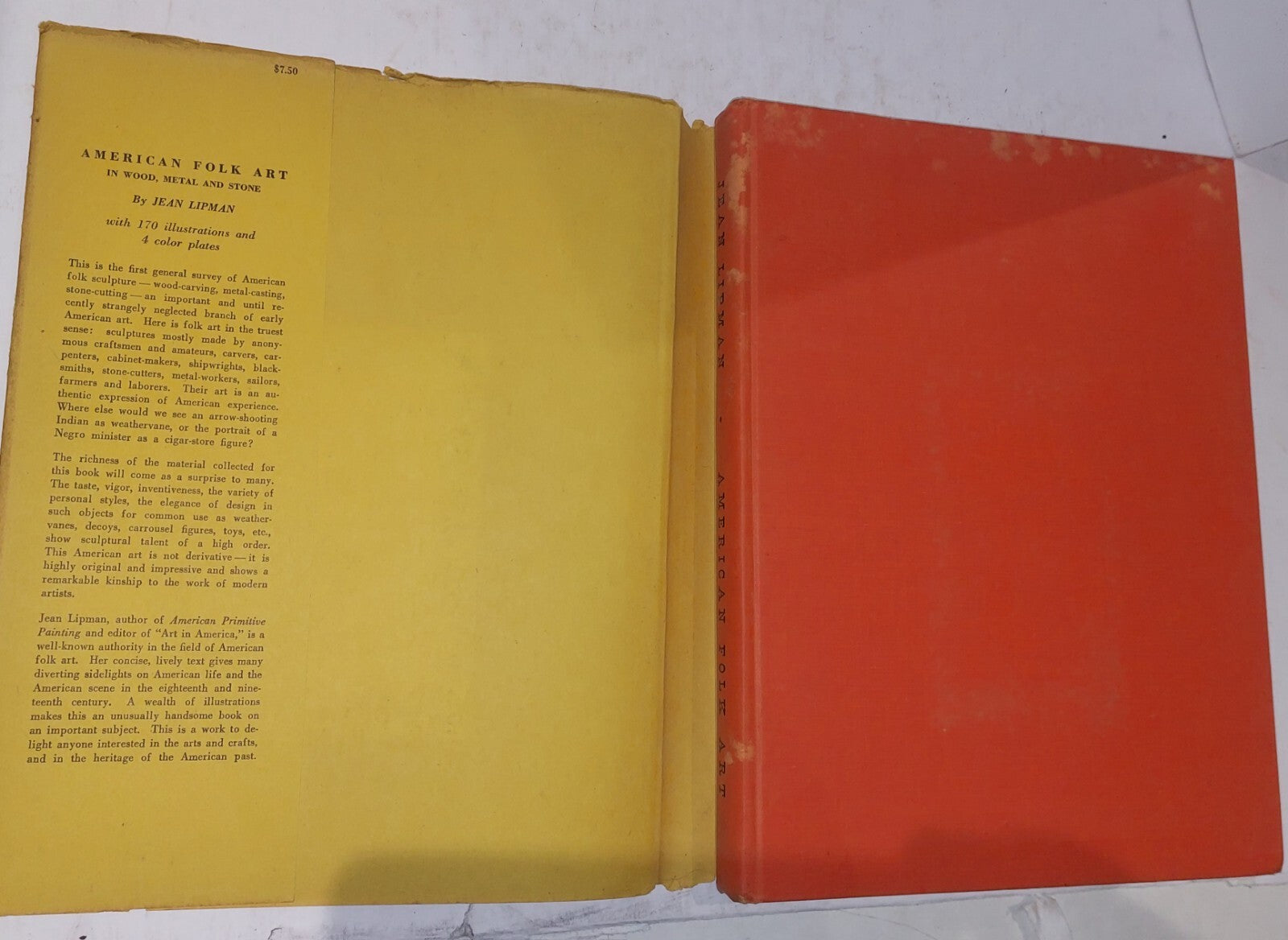 American Folk Art in wood, metal and stone. Jean Lipman 1st Edition 3