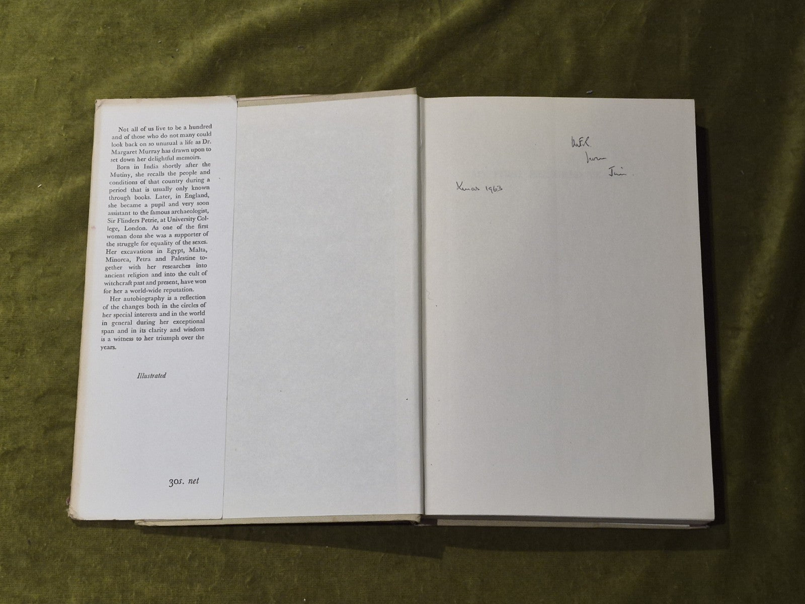 My First Hundred Years - Margaret Murray - Kimber 1963 2nd HB DJ4