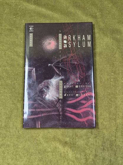 Arkham Asylum 1989 Hardcover Titan 1st Print Hardcover with Dust Jacket0