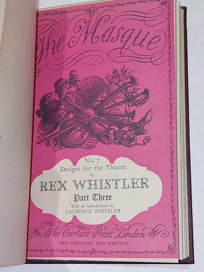The Masqve Designs for the Theatre Rex Whistler (1947) Parts 1,2,3 Leather Bound10