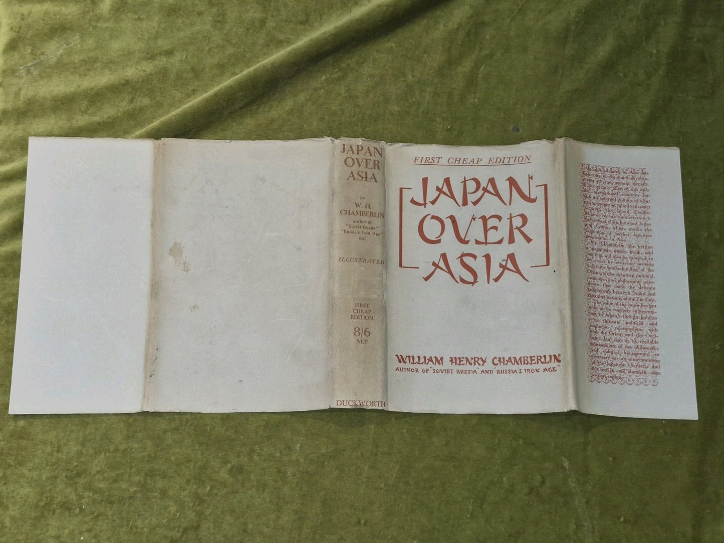 Japan Over Asia First Cheap Edition William Henry Chamberlin 19382