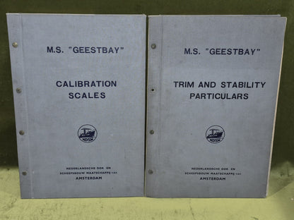 M. S. "Geestbay" Ship Calibration Scales and Trim and Stability Particulars Book0