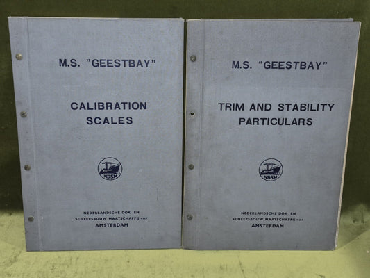 M. S. "Geestbay" Ship Calibration Scales and Trim and Stability Particulars Book0
