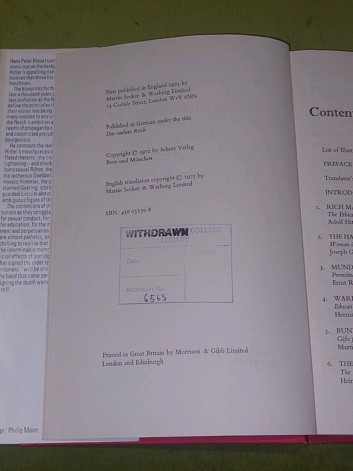 Strength Through Joy by Hans Peter Bleuel (1973) [Secker & Warburg] Hb Book5