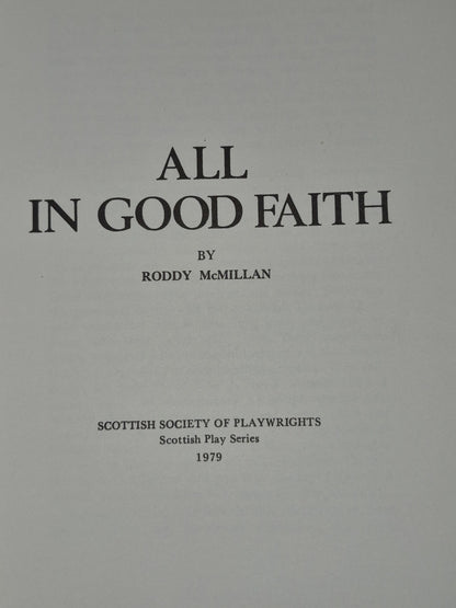 All in Good Faith Roddy McMillan 1979 Limited Run First Edition 4