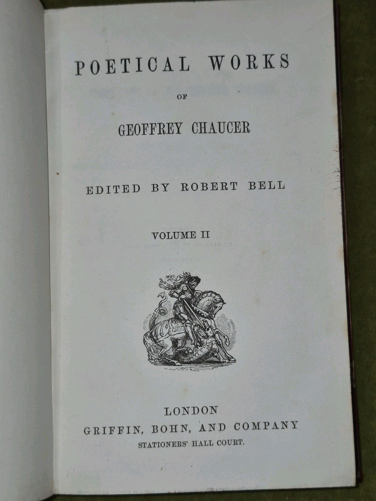 Poetical Works of Geoffrey Chaucer Robert Bell 1855 Set of 7 Books6
