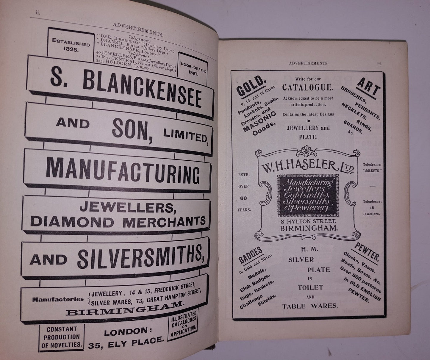 The Jeweller & Metalworker Annual 1912  Adverts, Gold & Silver4