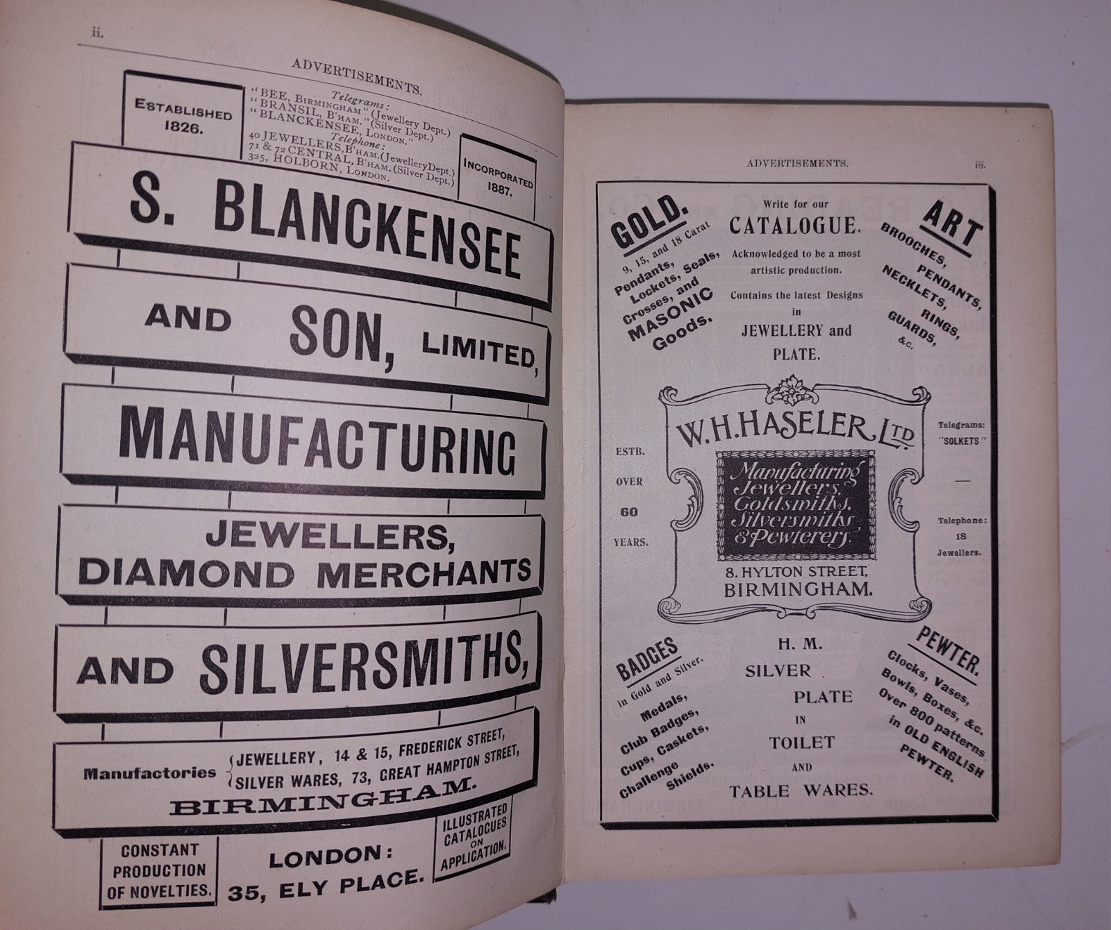 The Jeweller & Metalworker Annual 1912  Adverts, Gold & Silver4