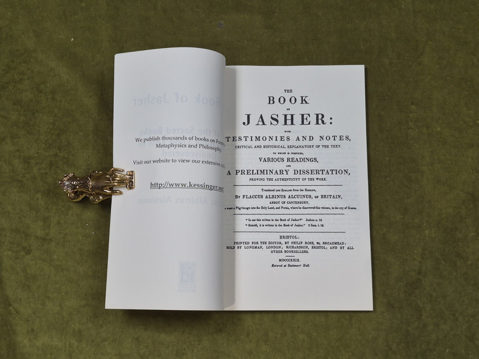 Book Of Jasher : One Of The Sacred Books Of The Bible Long Lost - Kessinger PB4