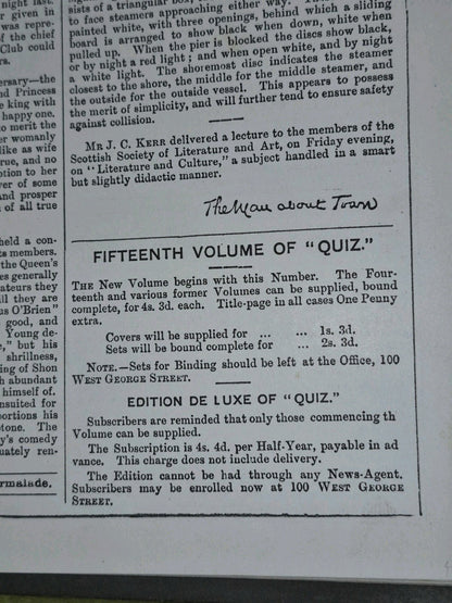 QUIZ Victorian Comical Periodical / Magazine - Glasgow 1881 to 1888 Vol 1 to 1513