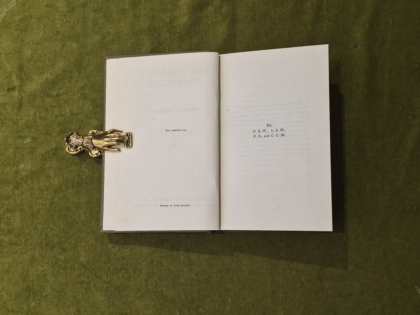 The Parson's Progress - Compton Mackenzie , Cassell 1923 1st HB5