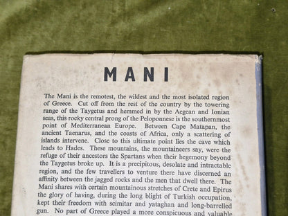 Mani Travels in the Southern Peloponnese - Patrick Leigh Fermor , 1958 1st/1st 2