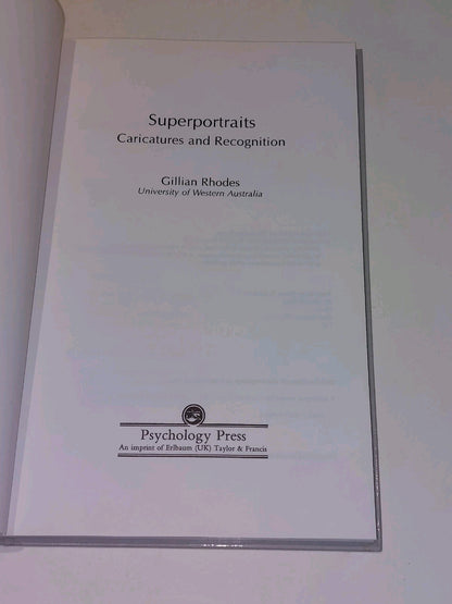 Superportraits : Caricatures & Recognition By Gillian Rhodes (1996) Hb Book2