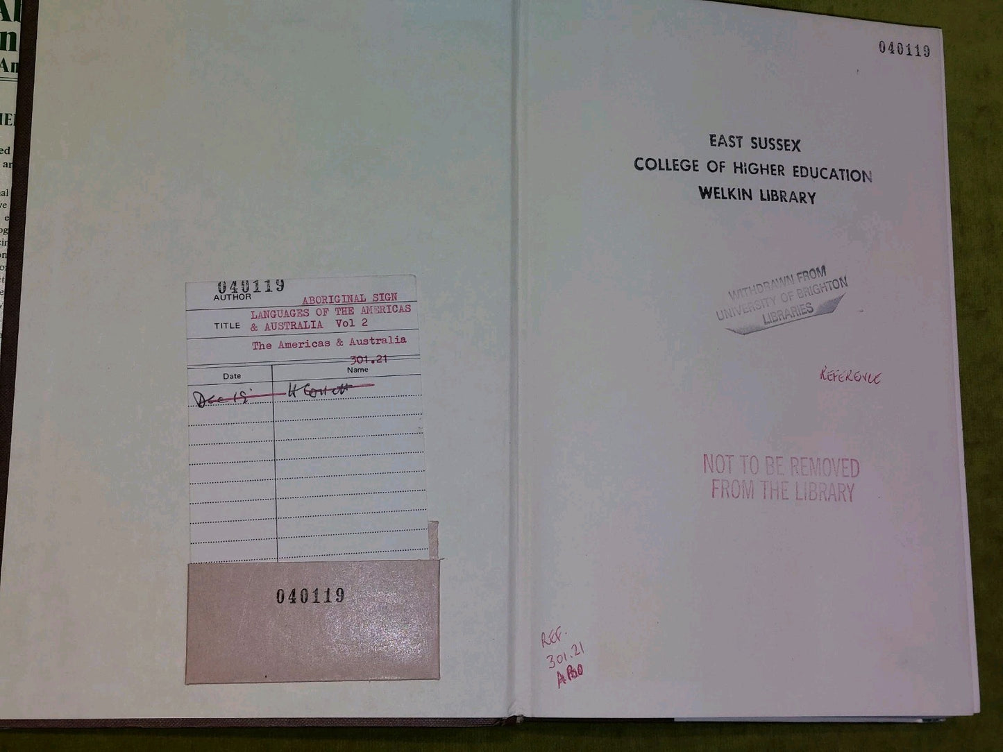 Aboriginal Sign Languages of the Americas and Australia Volumes 1 AND 2 (1978)4