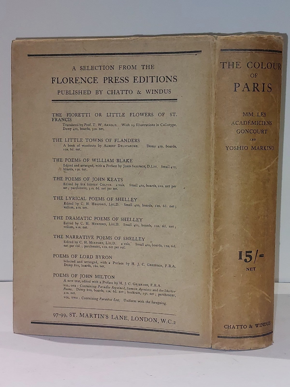 The Colour of Paris With Dustjacket. The Academie Goncourt (1925) Yoshio Markino1