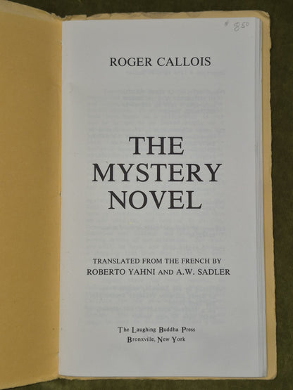 The Mystery Novel by Roger Callois 1984  Laughing Buddha Press2