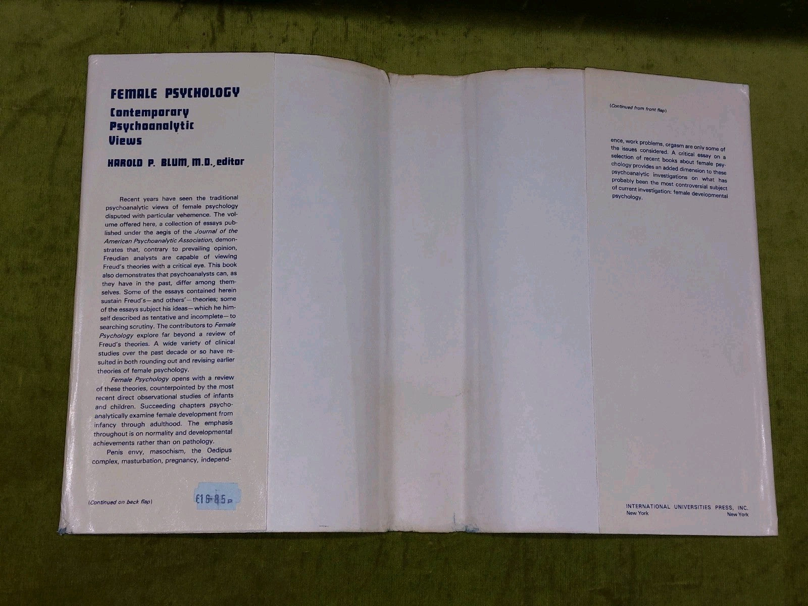 Female Psychology : Contemporary Psychoanalytic Views by Harold P. Blum 1977 Hb3