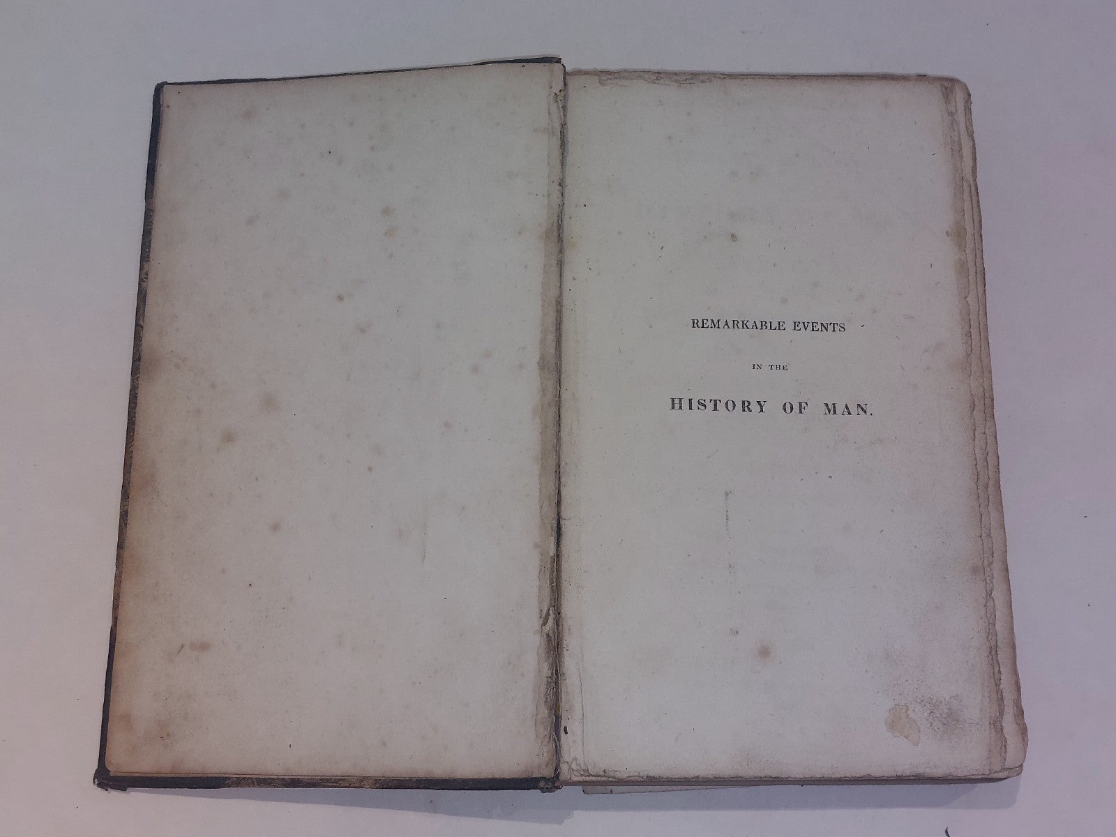 Remarkable Events In The History Of Man - Rev Joseph Watts (1825) 1/4 Leather Hb4