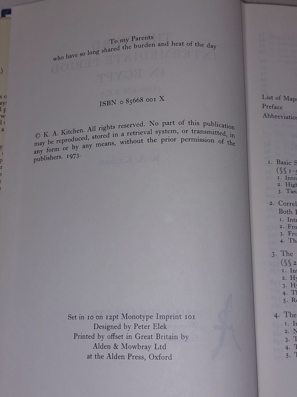 THE THIRD INTERMEDIATE PERIOD IN EGYPT (1100650 BC) K. A. Kitchen 1973 HB 1st 4