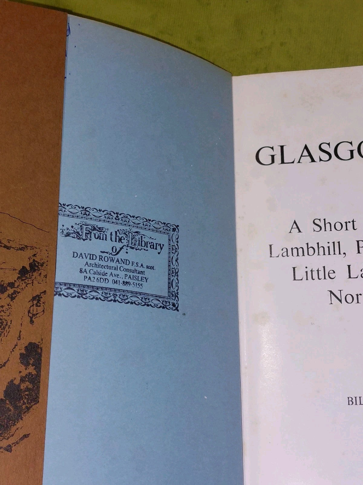 Glasgow N.W. A Short History of Lambhill, Possil ... Bill Taylor (SIGNED)3