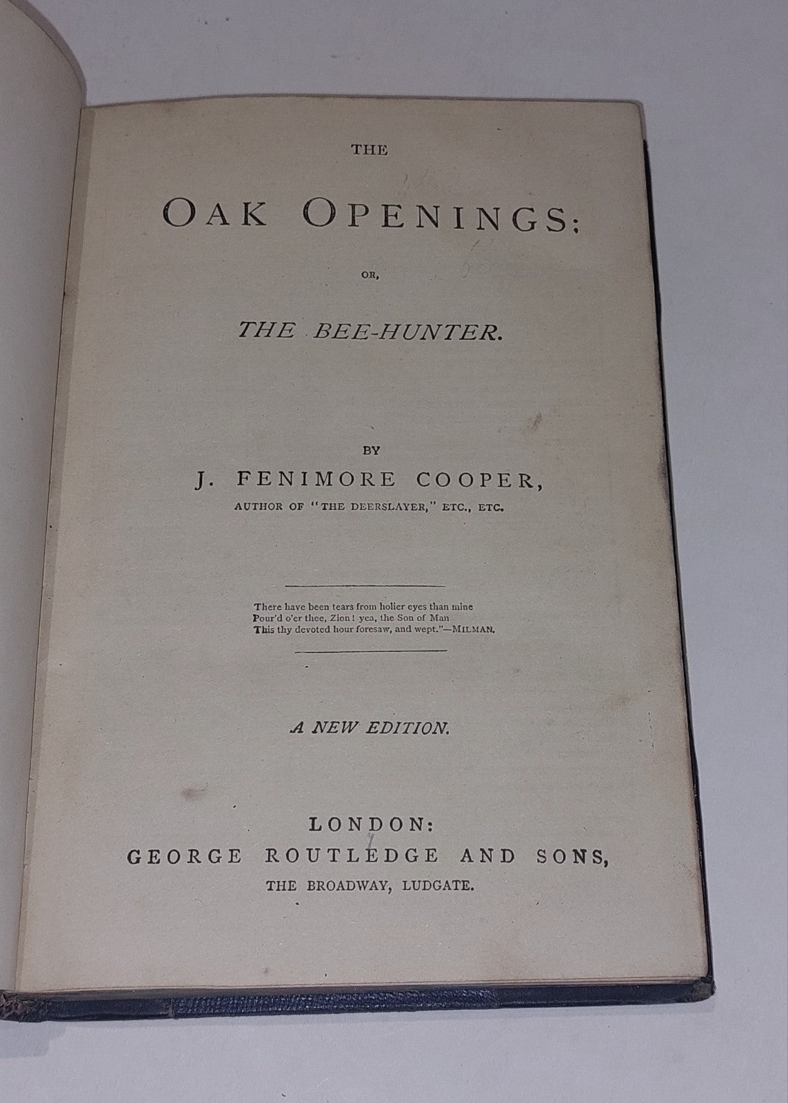 Oak Openings Or, The Beehunter by J. Fenimore Cooper, Quarter Leather Bound Hb3