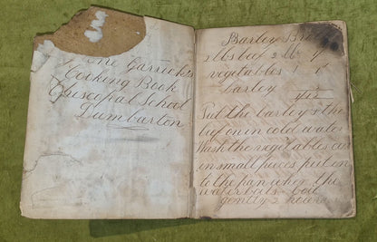 19th Century Handwritten Recipe /Cookery Book, Children's - Dumbarton Circa 18503