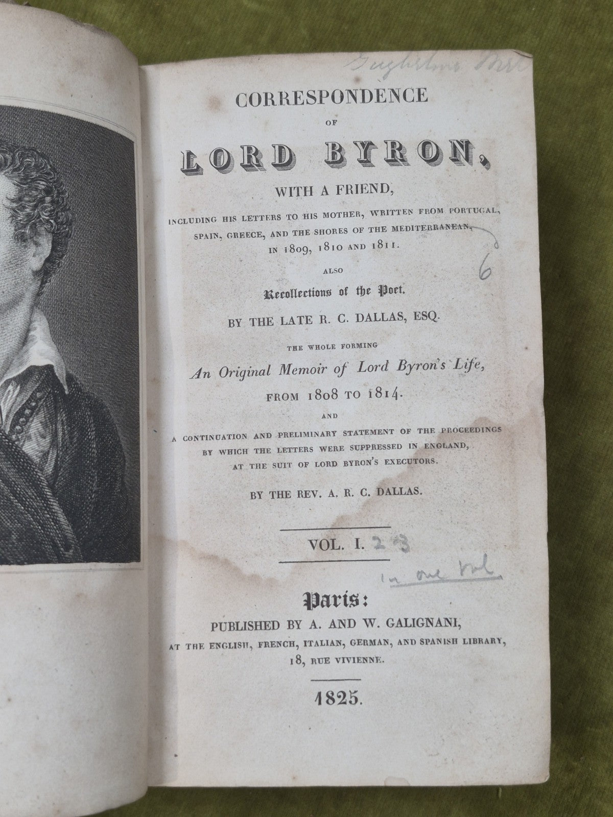 Correspondence of Lord Byron With a Friend 1825 Restoration Project Complete Set3