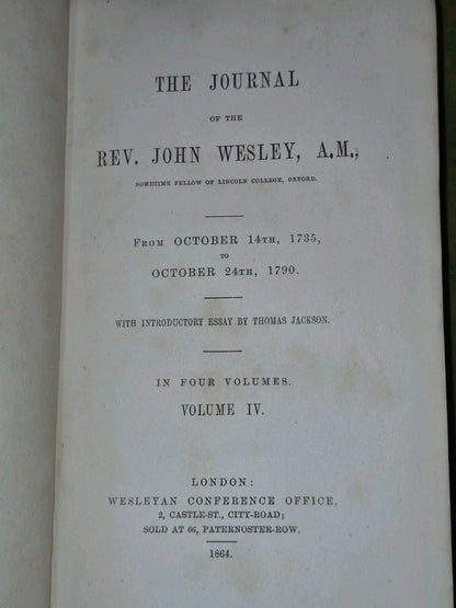 The Journal Rev John Wesley 1864 Complete Set 6